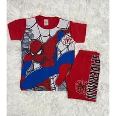 Fantasia Homem Aranha Conjunto Short e Blusa 100% Algodão