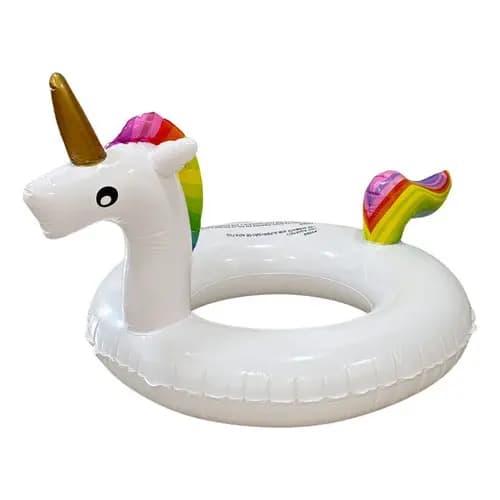 Boia Circular Inflável De Unicornio Rosa 90cm Para Piscina