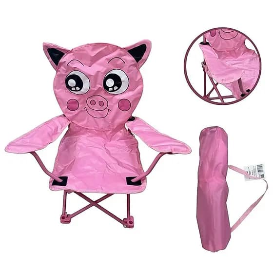 Cadeira Camping Infantil Importway Porco Rosa