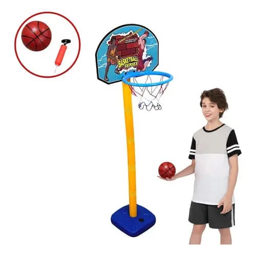 Cesta Basquete Completa Infantil 1,25m Com Bola E Inflador