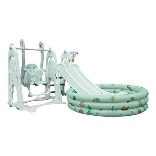 Playground 4x1 Balanço Escorregador Piscina De Bolinha Cor Verde