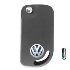 Chave Canivete Vw Volks Volkswagen Seca Sem Botão Lisa Oca + Chip T42