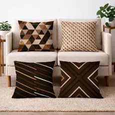 Kit com 4 Capas para Almofadas Decorativas 45x45 Geométrico Linhas