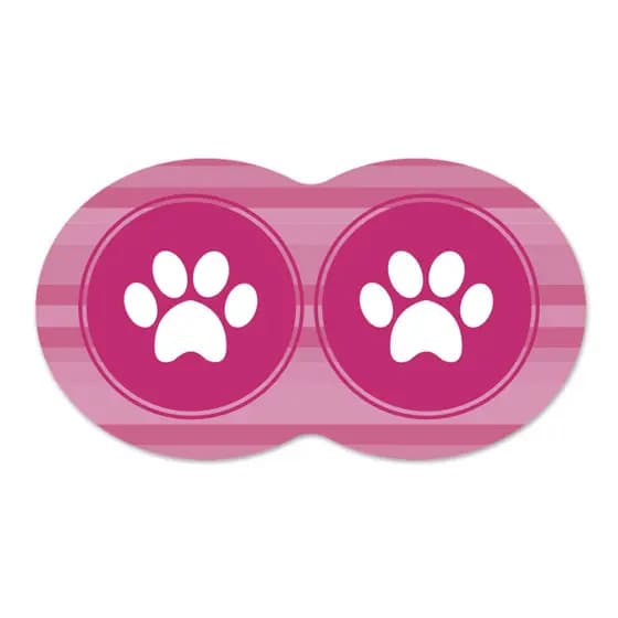Tapete Pet Oval Antiderrapante Pata Patinha Pink