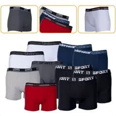 Conjunto 10 Cuecas Boxer Confortáveis Masculinas Premium Adulto Algodão Confortável Básica Casual Lisa Nota Fiscal