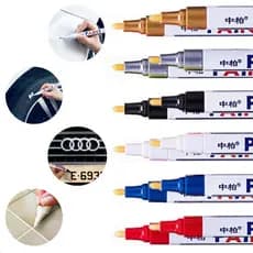 Caneta Tira Risco Automotivo Carro Moto 2 Uni Reparadora Permanente Retoque Pintura Paint Placa A Prova Dágua Pneu Tênis
