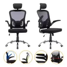 Cadeira de Escritorio Presidente Reclinavel Home Office Até 150kg Giratória Apoio Braço Encosto Cabeça Suporte Coluna