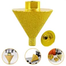 Broca Cônica Diamantada Chanfro 9-50mm M14 Rosca Diamante Para Esmerilhadeira Furadeira Fura Porcelanato Moagem