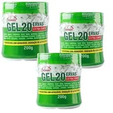 kit 3 Gel para Massagem 20 Ervas Extra Forte, 200g