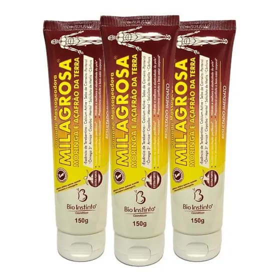Kit 3 Pomada Milagrosa Massageadora 150g Para Dor Muscular