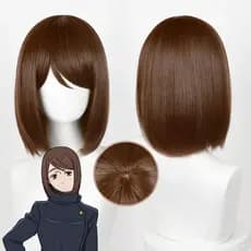Peruca marrom escura e marrom claro para cosplay