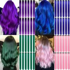 Mechas colorida rosa azul vermelho lilás roxo tic tac de fibra orgânica de 65 cm suporta chapinha e babyliss