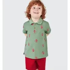 camiseta polo infantil menino verde musgo toddler original hering kids tamanho: 4 (bazar, desapego)