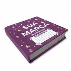 Caderno Brochura Personalizado Capa Dura 200 Folhas Brancas Miolo 75g  Brinde Corporativo Mini Livro Anotações Seu Nome