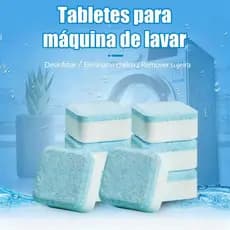 Pastilhas Efevercentes para Limpeza Máquina de Lavar, Remove Odores e Resíduos, Todas Marcas