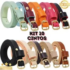 Super Kit 10 cinto fino feminino Varias cores
