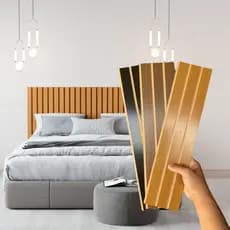Ripado Em MDF AutoColante Revestimento de Parede Placas 45x11