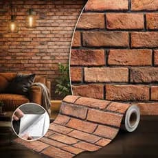Papel de Parede Sala Tijolinhos Adesivo Lavável Papel Adesivo Autocolante 6 Metros