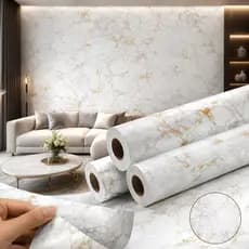 Papel de Parede Sala Mármore Adesivo Lavável Papel Adesivo Autocolante 6 Metros