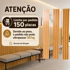 KIT 40 Revestimento Painel 90X11 De Parede Ripado Decorativo MDF Autocolante - ENVIO FULL
