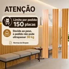 KIT 5 Revestimento Painel 90x11 e 90x3cm De Parede Ripado Decorativo MDF Autocolante - ENVIO FULL