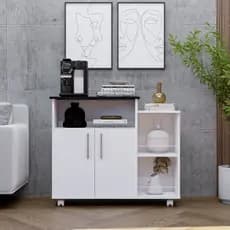 Balcão Cozinha Fruteira com Suporte Microondas  2 Portas Multiuso Organizador