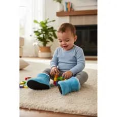 pantufa botinha bebê menina meninoadulto forrada com Sola Flexível antiderrapante BBX-1