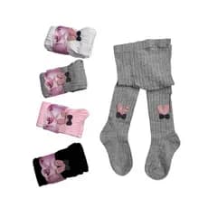 meia calça kit 2 infantil KW-1 2-6 ano com detalhe fio 40 para inverno,primavera