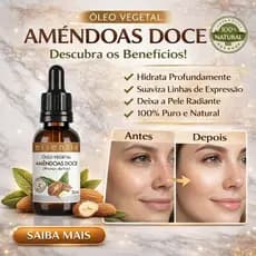 Óleo de Amêndoas Doce 100% Puro 30ml – Hidratante Natural Pele e Cabelos
