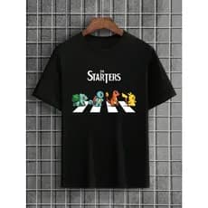 Camiseta Pokémon The StarTers Exclusiva Adulto e Infantil Jogo Game infantil Menina Menino Masculina Feminina Unissex