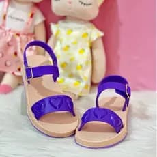 Sandália Infantil Lilás Menina Mini Papete Com Corações E Brilho Blogueirinha