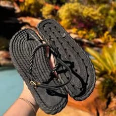 lançamento sandália papete trançado com alça chinelo Nuvem Feminino sandália EVA 3 Tranças Ortopédico Confortável