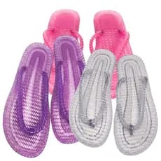 Kit 3 Pares Sandalia Feminina Chinelinho Jelly Dedo transparente Sandália jelly Marrocos Nuvem Confortável Macio Leve