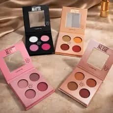 Kit com 4 Paletas de Quartetos De Sombras Ludurana Coloridas Claras Nude Matte