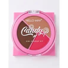 Paleta de Maquiagem 3 em 1 Candy Hello Mini – Iluminador, Contorno e Blush Facial