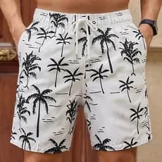 Short tactel masculina Floral grosso adulto surf praia piscina secagem rapida