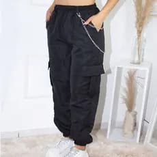 calça cargo tactel modero lisa com correntes com bunho 02 T 003