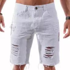 Bermuda Jeans Masculina Colorida Rasgada destroyed(VERÃO 2024)