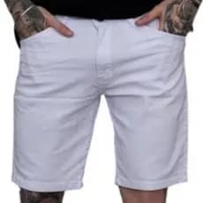 Bermuda Jeans Branca Masculino Short Lisa Premium Casual Social