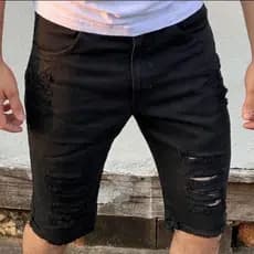 short rasgados masculinos jeans estilo fashion