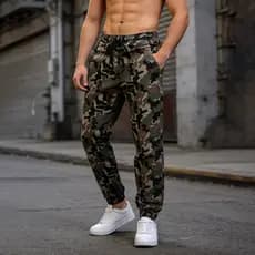 Calça Jogger Streetwear Masculina Versátil Multicolorido Sarja