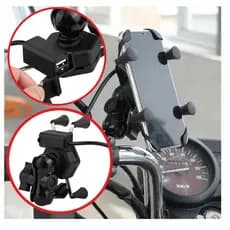 Suporte Celular Universal Garra para Moto Entregador Uber ifood Motoboy Motoqueiro com Carregador Usb Gps Articulado