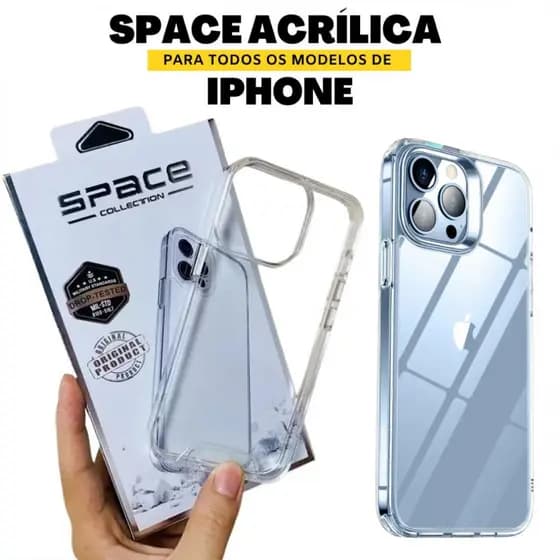Capa Capinha Clear Case Space Para iPhones 7/8/X/XS/XR/11/12/12PROMAX/13/13/14/15/16/17PROMAX