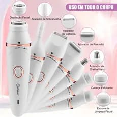Depilador Eletrico Feminino Recarregável 7 EM 1 Cuidados Corporais Completos Hatteker HT-590