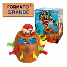 Jogo Barril Pirata Pula Pirata Original Tamanho Grande Brinquedo Infantil