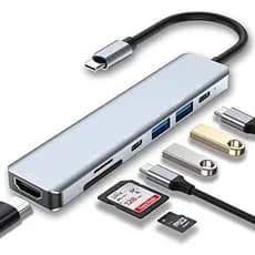 Hub Adaptador 7 portas USB 2.0 USB 3.0  Hub Tipo C 7 Em 1 Usb 3.0 Usb-c Entrada USB-C