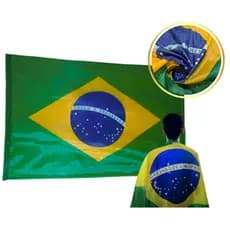 Bandeira do Brasil Copa do Mundo Poliéster Pendurar Externo e Interno Bandeirão Tamanho Grande