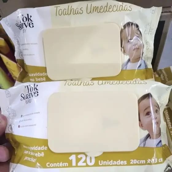 Lenços Umedecidas Tok Suave Baby, Kit Com 2 Pacotes,cada pacotes com 120 Lenços