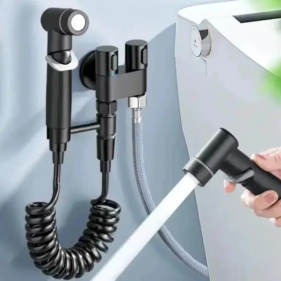 Chuveirinho Kit Banheiro premium Ducha Higiênica Com Registro Torneira Dupla em Metal Abs Para Banheiro Lavado Aço