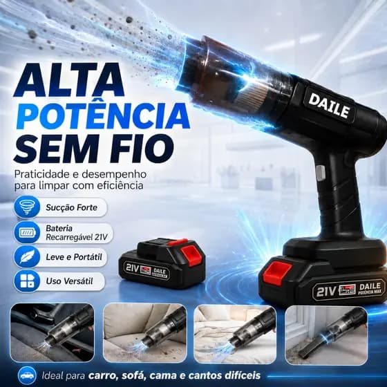 Aspirador De Pó Para Carro casa e cantos Soprador De Poeira Sem Fio Recarregável De Alta Potência